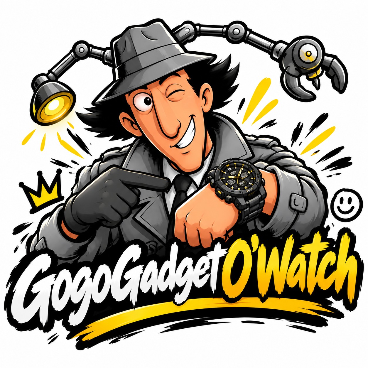 Mascotte détective avec montre sportive Gogo Gadget O’Watch